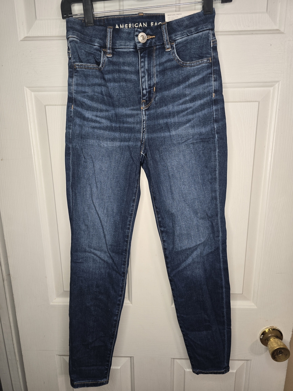 American Eagle Outfitters Women's Dark Indigo High-Rise Skinny Jeans
